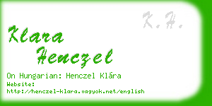 klara henczel business card